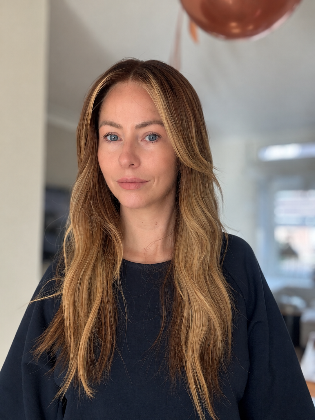 Jennifer – Mørk Rod, Varm Brun & Karamel Balayage HD Lace Hårparyk i Ægte Hår | 24"