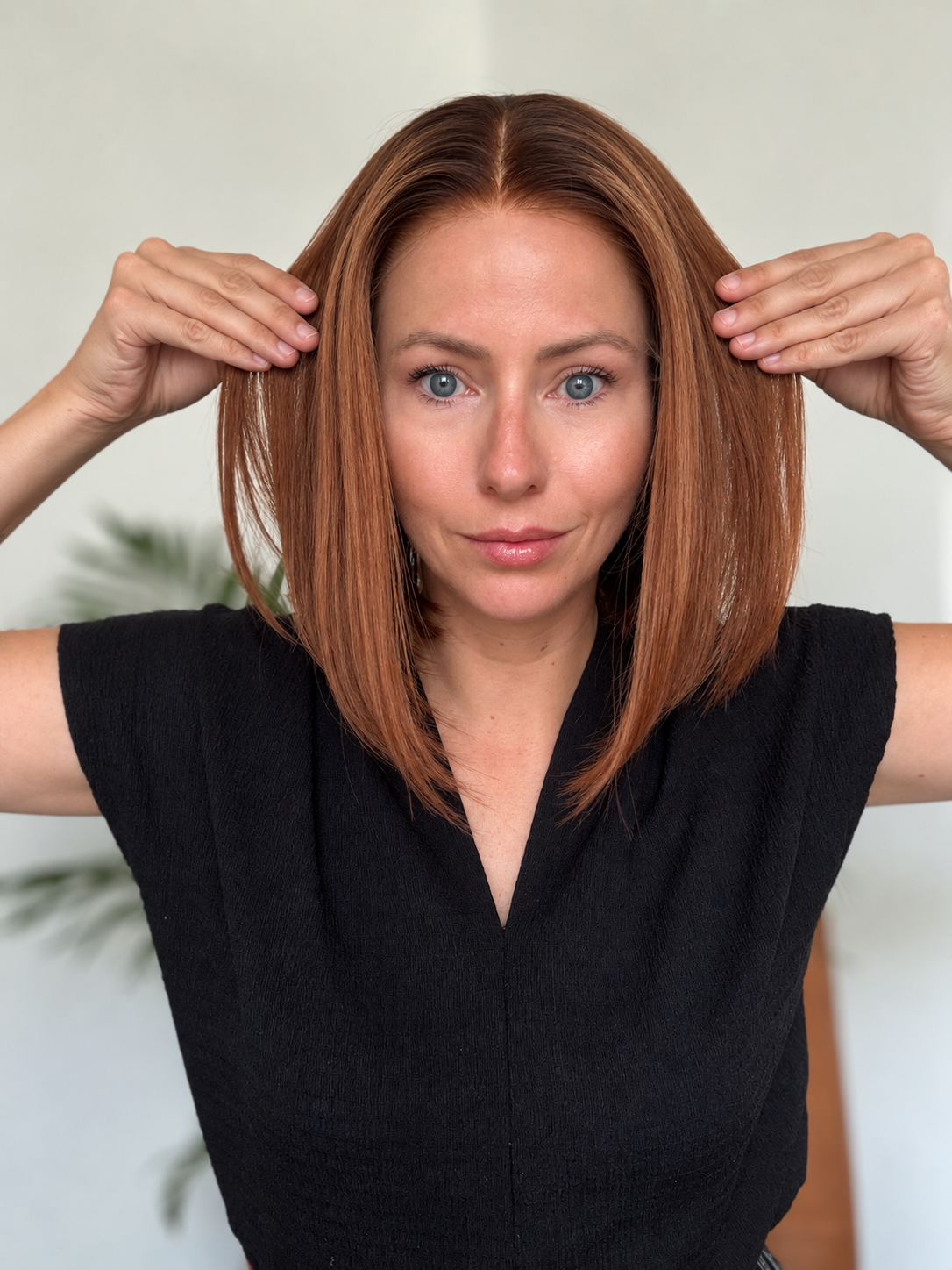 Kate Wig | 12" Varm Brun Balayage Bob | 13x6 HD Lace Hårparyk i Ægte Hår | 110% Lav Densitet | Str. S | Klar til Afsendelse