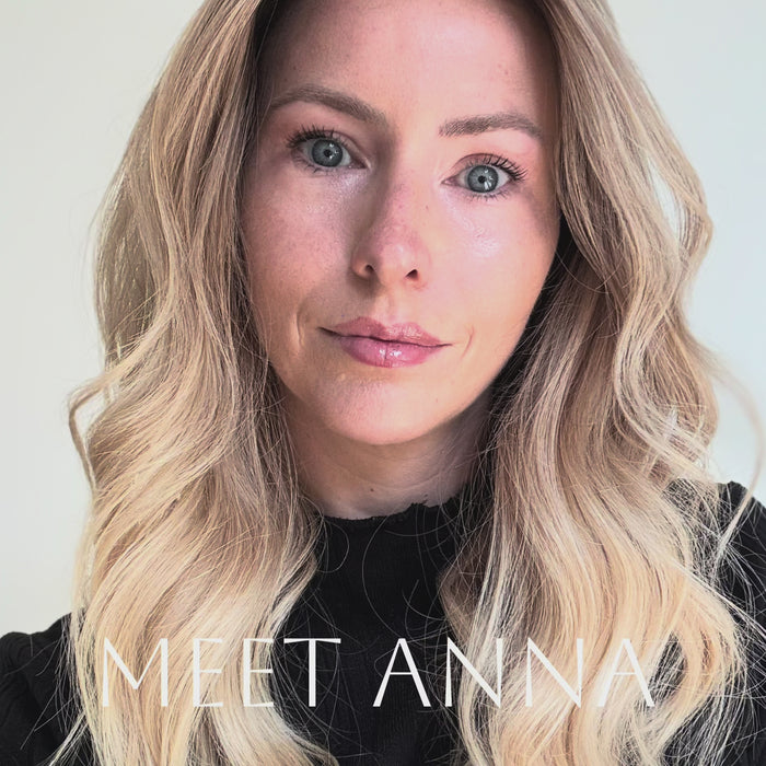Blonde human hair wig with natural roots and soft waves in motion